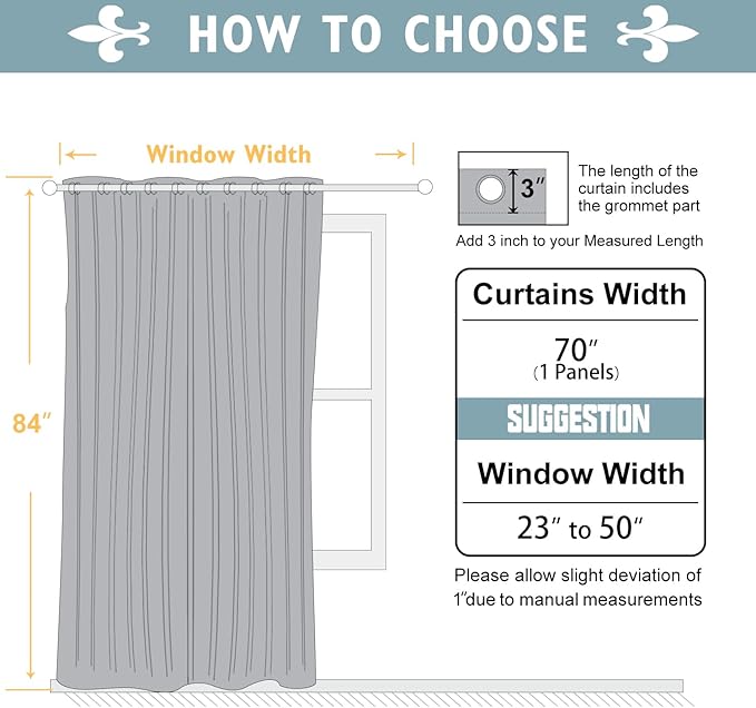 ChrisDowa Blackout Curtains 70 inches Wide for Bedroom - Extra Wide Grommet Thermal Insulated Room Darkening Curtains for Living Room (1 Panel, Navy Blue, 70 x 84 Inch)
