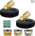 Picture Light Battery Operated, 3 Color Temperatures Picture Light with Remote, Indoor LED Spot Lights for Plants for Wall Frame Dartboard Art Painting Display Accent-Black Gold