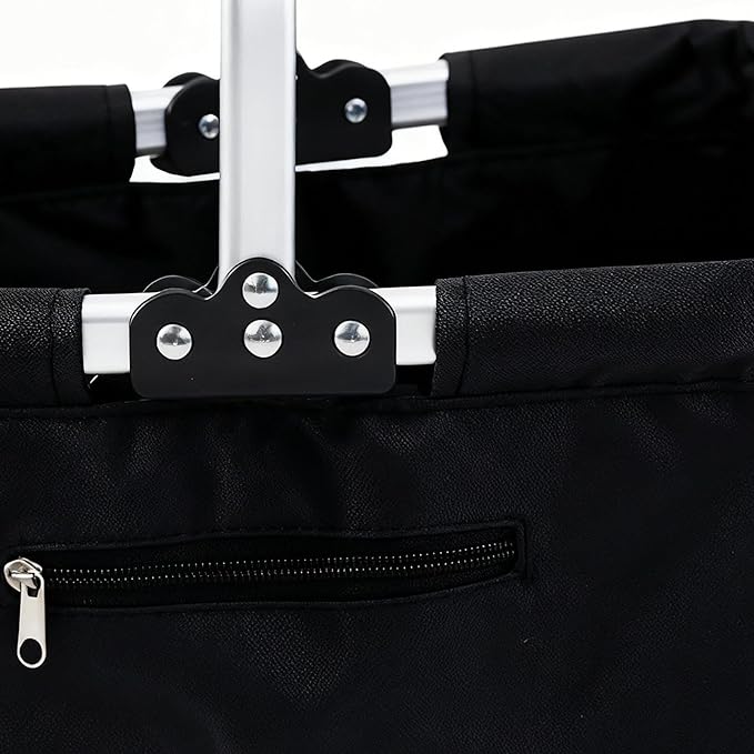 Shopping Bag Basket - 26L Foldable Grocery Storage Container, Market Shopping Basket for Supermarket, Camping, Picnic, Travel, Home, Farmhouse, Kitchen, Stores, & Daily Errands with Easy Collapse a
