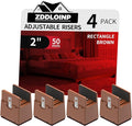 Bed Risers with Adjustable Screw Clamp, Fit Thickness of Furniture Frame from 0 to 1.5 Inch, Elevation in Heights 2" Heavy Duty Risers for Sofa Desk Table Cabinet Supports (4Pack, Brown)
