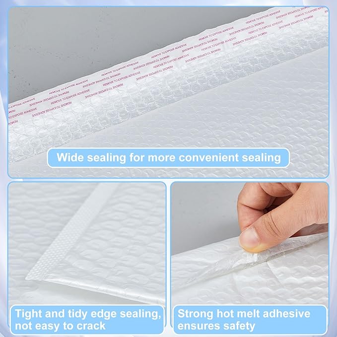 Ireer 10 Pack Extra Large 12 x 16" Bubble Mailers Poly Padded Envelopes Cushioned Mailing Envelopes Bubble Padded Mailers Self Adhesive Waterproof Shipping Bags for Business Christmas Gift Packaging