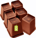 Bed Risers 1 inch, 2 inch, 3 inch, 4 inch, 6 inch, 8 inch Heavy Duty, Oversized Furniture Riser for Couch Sofa Table Chair Leg Frame Dorm, Support up to 6000 Lbs (Brown 6 Pack, 6 inch)
