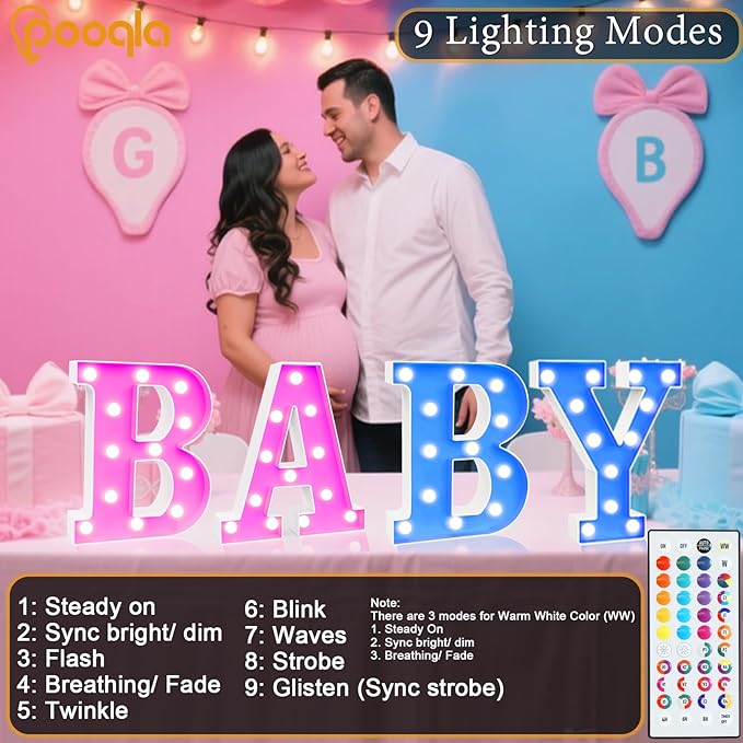 Pooqla Colorful Light Up Letters with Remote, Upgraded 35 Colors LED Marquee Letters, RGB Lighted Letter for Girls Teenager Gift, Birthday, Party, Wedding, Night Light, Room, Bedroom Decor, Letter Z