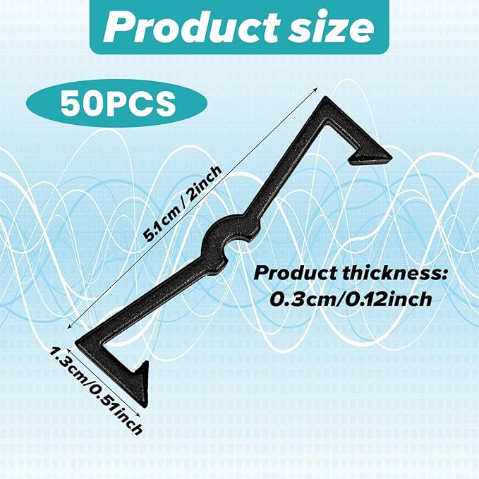 Pegboard Clips, 50PCS Pegboard Hook Locks, Hook Keeper, Peg Board Clips, Locking Pegboards Hooks, Peg Board Holders for 1/4" & 1/8" Pegboards
