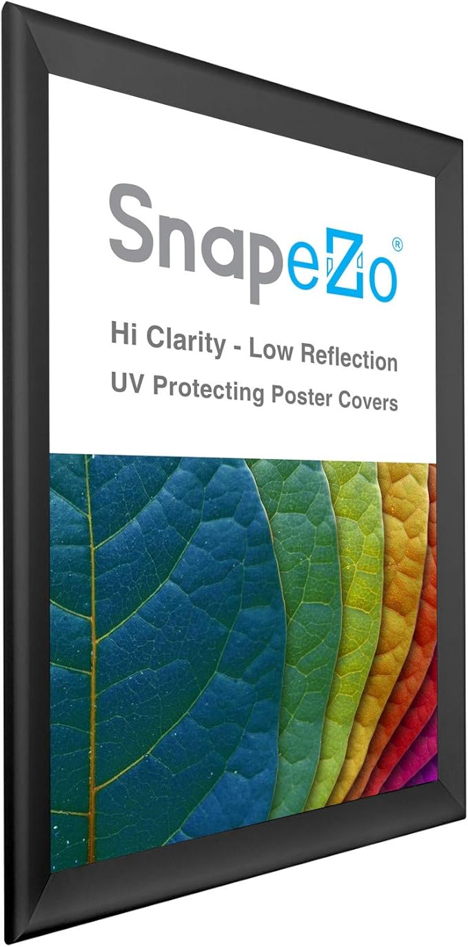 SnapeZo Movie Poster Frame 27x41 Inches, Black 1.7 Inch Aluminum Profile, Front-Loading Snap Frame, Wall Mounting, Wide Series