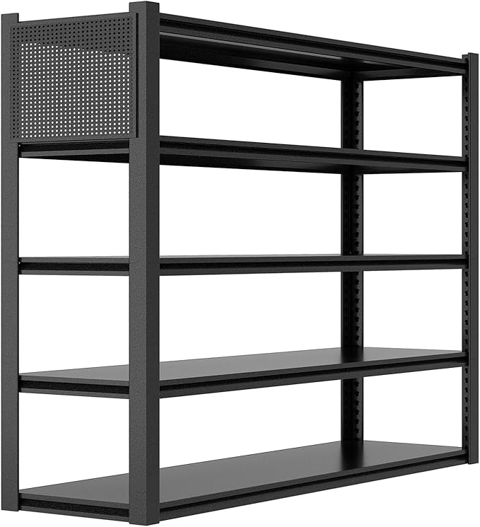 Storage Shelves with Pegboard,59"W 24"D Heavy Duty Garage Shelving Units and Storage,Metal Shelving Adjustable Shelves,Garage Storage Rack,Industrial Utility Shelf Organization For Kitchen,Pantry