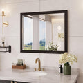 Amorho Bathroom Mirror Black, 30x36 Inch Thick Metal Framed Wall Mirrors, Suitable or Bedroom, Living Room, Entryway, Rectangle Wall-Mounted Mirrors(Horizontal/Vertical).