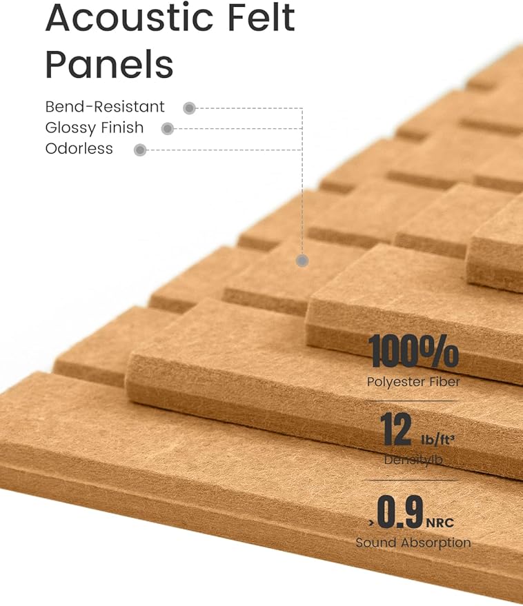 Large Felt Bulletin Board 48" x 36" Cork Board Alternative-12 Pack with 70 Safe Removable Adhesive Tabs, Cork Boards for Walls for Home Office Classroom Pin Board-Mustard Yellow