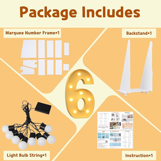 imprsv 3FT Light Up Letters, Marquee Numbers for 60th Birthday Decorations, Pre-Cut Foam Board Kit