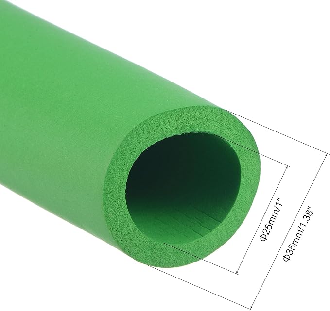 uxcell Foam Tubing for Handle Grip Support, 25mm ID 35mm OD 1m Length Green
