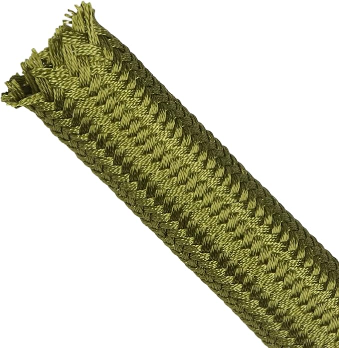 Polyamide Cable Sleeve, 10ft Flexible Expandable Braided Sleeving, Cable Management Sleeve for TV Computer Office Home Entertainment (Green, 5/8")
