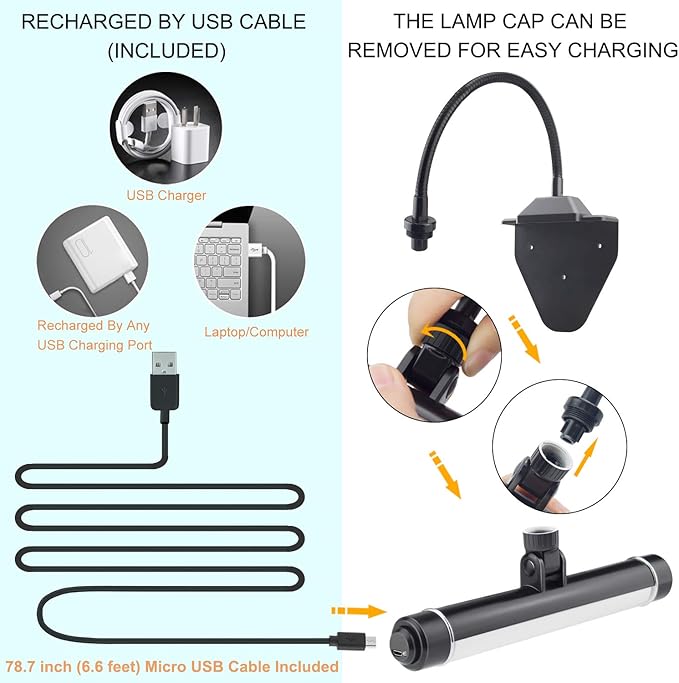 BIGMONAT Cordless Picture Light, Rechargeable Display Lamp, Clip on Painging Frame, Led Art Light with Timer, Dimmable Painting Light 3 Lighting Modes for Dart Board