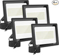 4 Pack 150W LED Flood Light Outdoor, 18000Lm Super Brighter Security Lights, IP66 Waterproof Work Light with Plug, 6000K Daylight White Exterior Floodlight for Yard Garden Garage Stadium