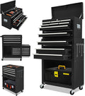 13-Drawer Rolling Tool Chest, 2-in-1 Heavy Duty Detachable Storage Cabinet with Lockable Wheels & Removable Top Box, 600 lbs Capacity for Mechanics, Garage Workshop (BLACK)