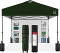 Best Choice Products 10x10ft Easy Pop Up Canopy w/Side Wall, 10 Pockets, Portable Carrying Case, 1-Button Setup, 4 Weight Bags - Dark Green