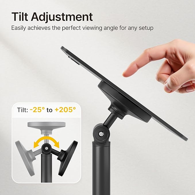 monTEK Anti-Theft Tablet Stand, Frameless Universal Tablet Kiosk with Security Lock Fit 7”-15” Screen Size, Compatible with IPad Pro/Air/Mini and Samsung Tab, Black