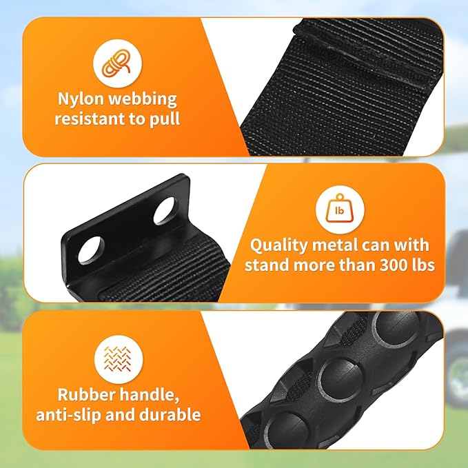 2 Pack Universal Golf Cart Soft Grab Handle Compatible with Club Car, EZGO, Yamaha, XSeries with Versa Triple Track Tops Only