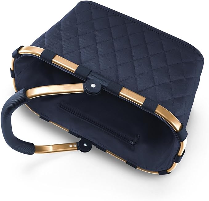 reisenthel carrybag rhombus midnight gold - Sturdy shopping basket with plenty of storage space and practical inner pocket - Elegant and water-repellent design