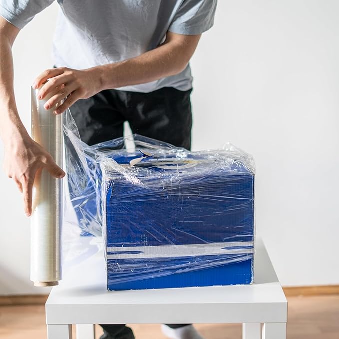 (4 Rolls) Hand Stretch WRAP Shrink Film 15 x 1500 x 90 Gauge + Free Stretch W.