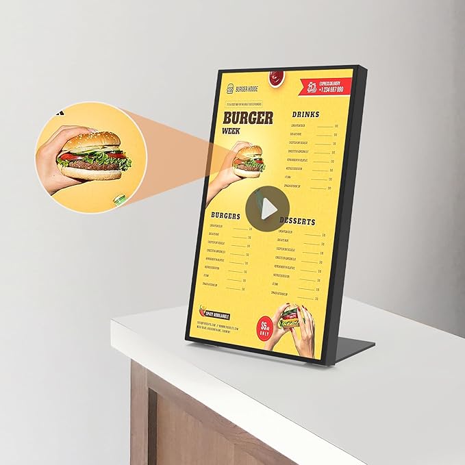 18.5 Inch HD 500 Nits Desktop Digital Signage Retail Store Payment Kiosk Commercial Display Advertising Screen Android with HDMI in,Digital Media Player