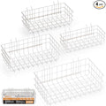 INCLY 4 Pack Pegboard Baskets Bins Set, 4 Size Square Style Metal White Wire Basket for Any Peg Board Organizing Tools, Pegboard Accessories for Workbench Garage Wall Storage Attachments