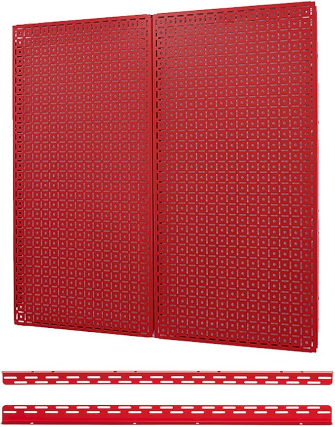 OmniWall Pegboard 2- Panel Side-By-Side Set 32-Inch Tall x 32-Inch Wide Metal Pegboard For Garage & Home Storage Blue