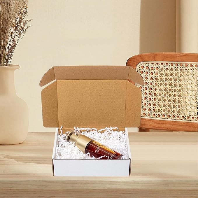 Shipping Boxes 7x5x2" 60 Pack - White Corrugated Cardboard Box Mailers for Small Business, Literature Mailer Box Packaging Supplies
