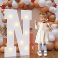 Bugame 3FT Marquee Letters, Large Light Up Letters for Birthday Wedding Backdrop Warm Light Marquee Letters 3 Feet Tall for Baby Shower Party Proposal Decoration Decor, Letter N