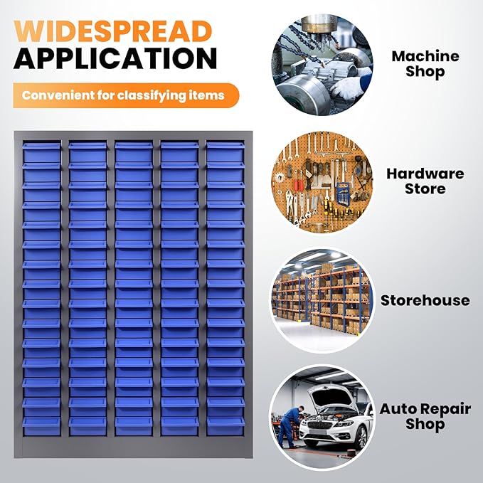 75 Drawers Alloy Steel Nut and Bolt Organizer, Parts Cabinet with Adjustable Shelves and Label Stickers, Bolt Organizer for Nuts Bolts Parts Screws Small Items