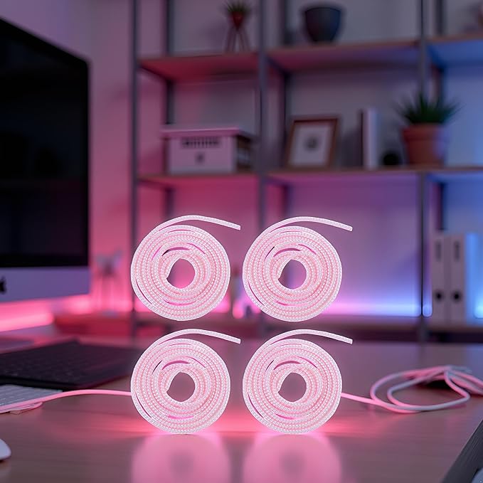4Pcs Spiral Cable Protector,Chargers Data Cable Protect Sleeve,Headphone Cable Saver for Phone Earphone USB Data Cableor for Prevent Pets from Biting The Cable Sleeves Cord Management (Laser Pink)