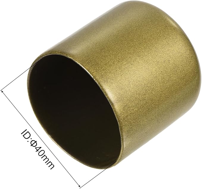 uxcell 10pcs Rubber End Caps 40mm(1 9/16") ID Vinyl Round End Cap Cover Screw Thread Protectors Gold
