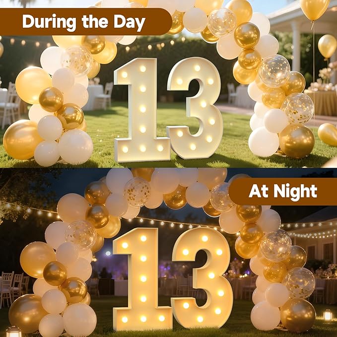 3FT Marquee Numbers 13, Large Light up Number 13 for Birthday Party Supplies, Sign, Backdrop, Happy 13th Birthday Decorations