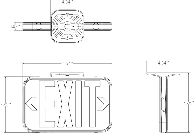 LIT-PaTH LED EXIT Sign, Emergency light with Double Face and Back Up Batteries- US Standard Red Letter Exit Lighting, UL 924 and CEC Qualified, 120-277 Voltage, 2-Pack