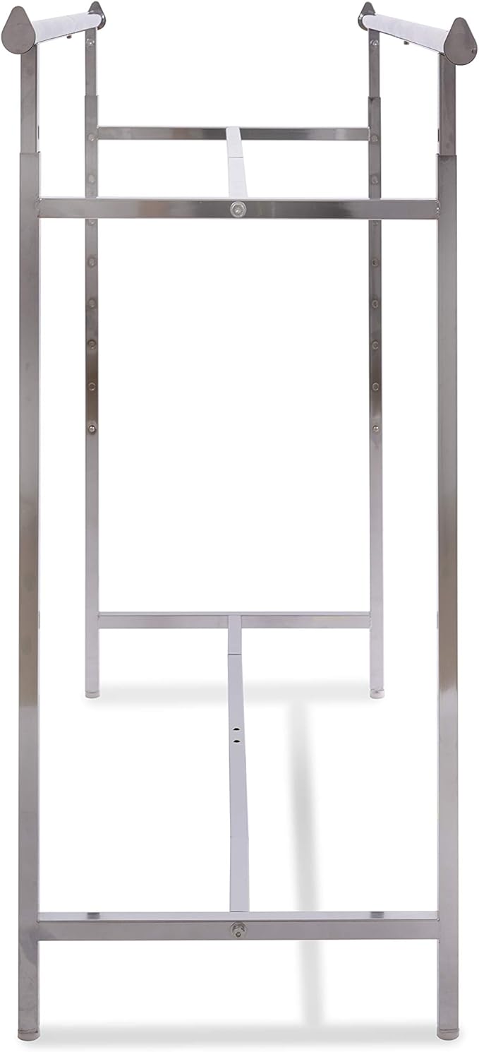 Econoco - Adjustable Double Bar Rectangular Hangrail Rack in Chrome