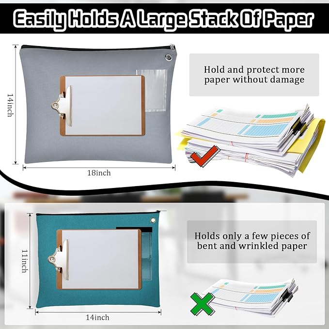 2 Pcs Interoffice Mailer Canvas Transit Sack Zipper Bag 18" x 14" Large Zipper Pouch with Grommet Interoffice Mail Bag (Gray)