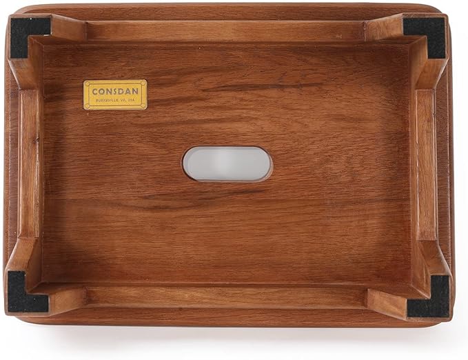 CONSDAN Step Stool for Bed - USA Grown Oak, Wooden Stool for Adults and Seniors, 6.5" High, Non-Slip Mat, No Assembly Needed, Solid Wood, Chocolate Color