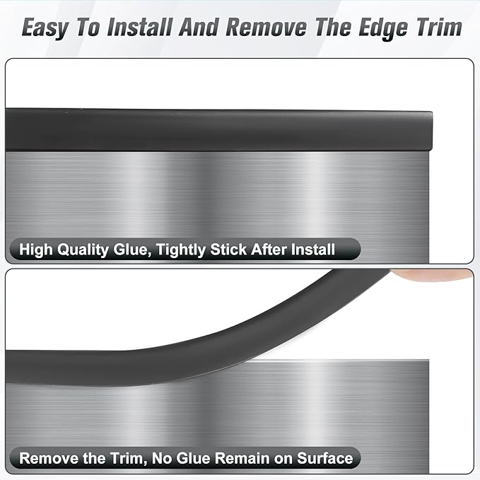 Edge Trim, 3/32"(2mm) Rubber Edge Trim, Flexible Self Adhesive U Channel Edge Protector for Sharp Edge, Sheet Metal and Car Doors, Peel and Stick Auto Door Guard, Black Color, 20Ft