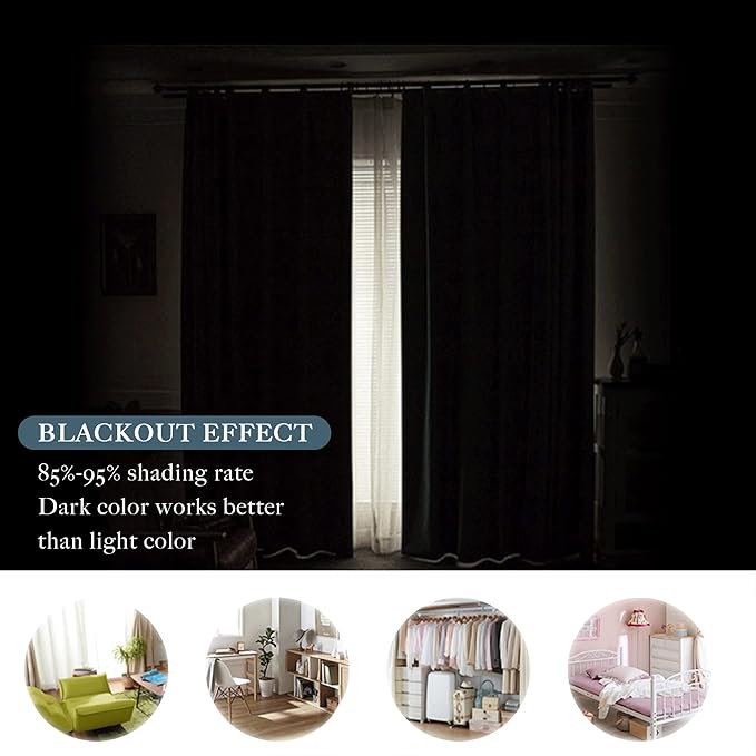 PONY DANCE Blue Curtains 72 inch - Light Blocking Curtain Panels Thermal Insulated Solid Rod Pocket Double Window Drapes for Living Room & Dining Room, W 42 in by L 72 in, Blue Mist, 2 Pieces