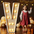 Marquee Letters 4 Feet Tall Large Light Up Letters V Happy Birthday Decorations Marry Me Engagement Party Decor Yellow Light Birthday Decorations Balloon Arch Kit Foam Sign V