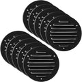 Vent Systems - 4 Inch (Inner) Pack of 10 Black Metal Round Soffit Air Vent Grille Cover, Register air Vent Deflector, Louver - Built-in Mesh - HVAC for Bathroom, Home Office, Kitchen 5 Inch (Outer)