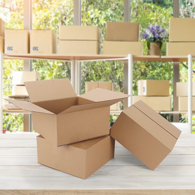 CRUGLA 40 Packs 8x8x4 Shipping Boxes Corrugated Cardboard Boxes Mailers Shipping Box for Packaging Small Business
