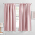 PONY DANCE Blush Pink Curtains for Kitchen 45 inch Length, Thermal Insulated Blackout Window Drapes for girl's Bedroom, Room Darkening Short Curtains for Nursery(2 Panels, Peach Blush, 42 inches Wide)