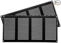 Repa Market 2-Pack Air Vent Cover 16x8 Inch (Outer Dimensions) Black Galvanized Steel Louvered Grill Cover with Mesh Screen/Wall or Ceiling Vent/HVAC Register for Indoor and Outdoor Ventilation