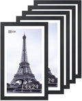 VCK 14x24 Picture Frame Set of 5,Exclusive Black Woodgrain Poster Frame with Polished Plexiglass, Wall Hanging