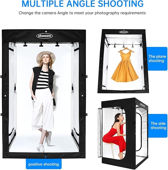 Professional Photography Studio LED Dimmable Large Shooting Tent 47x39x78 ZKEEZM Large Lightbox Photo Video Continuous Lighting Cube Shooting Tent Kit Soft Box with 3Colours Backdrops and Carrying Bag