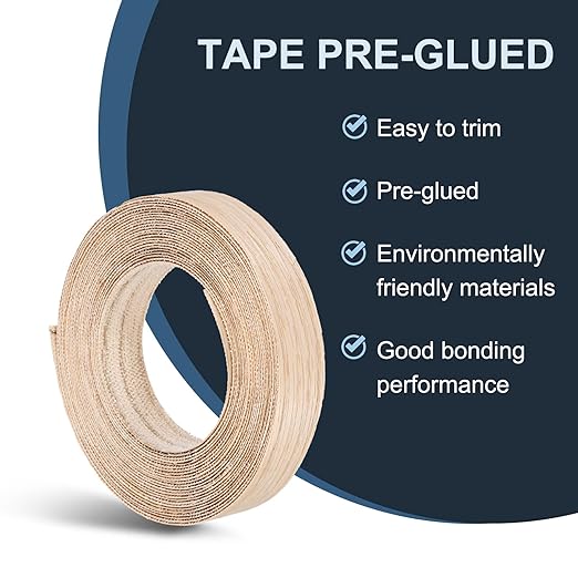 PATIKIL Red Oak Edge Banding, 1 Inch x 25 ft Wood Veneer Tape Pre-glued Flexible Plywood Edge Banding with Hot Melt Adhesive for Furniture Restoration