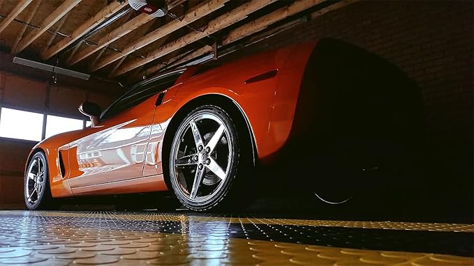 RaceDeck CircleTrac, Durable Interlocking Modular Garage Flooring Tile (24 Pack), Yellow