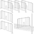 6 Pcs 18" W x 9" H Wire Shelf Divider Chrome Plated Steel Wire Rack Divider for Shelving Metal Accessories for Bathroom Kitchen Office Pantry Room Storage Organization, Silver
