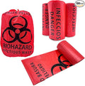Biohazard Waste Bags 100 Count 24.4in, 10-Gallon Safe Infectious Waste Disposal Bags,Red Trash Liner,No Leak Bags, Medical Grade(100Pcs 24.4inx24.4in/62x62cm)