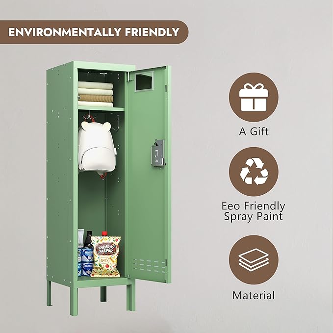 Metal Kids Locker,Metal Cabinet Storage Lockers,Lockable for Employees with Door,54" Height Steel Locker,Lockable Steel Locker for Children's Room, Playroom, School,Gym